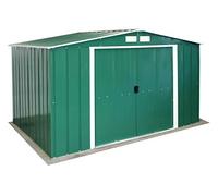 Duramax ECO 10 x 8 (7.28 m²) Abri de Jardin en Métal Galvanisé à Chaud, Abri de Stockage d'Outils, Structure de Toit Renforcée, Abri en Métal Sans Entretien, Vert
