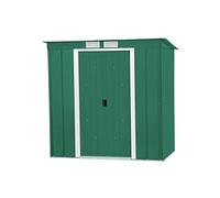 Duramax ECO 6 x 4 (2.17 m²) abri de jardin en métal à toit pentu, Abri de jardin en métal galvanisé à chaud, Abri de stockage d'outils, structure de toit renforcée, vert