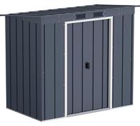 Duramax ECO 6 x 4 (2.17 m²) abri de jardin en métal à toit pentu, Abri de jardin en métal galvanisé à chaud, Abri de stockage d'outils, structure de toit renforcée, anthracite