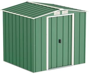 Duramax ECO 6 x 6 (3.33 m²) Abri de Jardin en Métal Galvanisé à Chaud, Abri de Stockage d'Outils, Structure de Toit Renforcée, Abri en Métal Sans Entretien, Vert