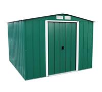 Duramax ECO 8 x 8 (5.89 m²) abri de jardin en métal, Abri de jardin en métal galvanisé à chaud, Abri de stockage d'outils, structure de toit renforcée, abri en métal sans entretien, vert