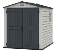 Abri de jardin - PVC - DURAMAX - 3,50 m² + Plancher - Gris clair / Anthracite - DUSTMATE66PR