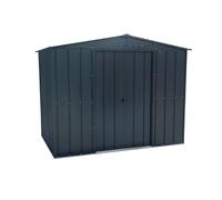 Duramax TOP Shed 8 x 6 (4.37 m²) Abri de jardin en métal, fabriqué en acier galvanisé, structure de toit renforcée, abri de jardin en métal sans entretien et résistant aux intempéries, Anthracite