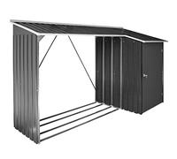 Duramax WoodStore Combo 8 x 3 Entrepôt à bûches avec espace de rangement fermé sur le côté, porte verrouillable avec clés, plancher pour élever les bois, anthracite