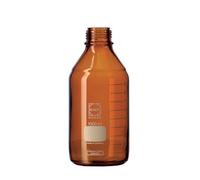 Duran 21 806 17 5 Laboratoire Bouteille avec filetage DIN pour bec verseur avec anneau à vis et en PP, 50 ml, marron/bleu/transparent (Lot de 10)