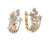 Durán Exquse - Boucles d'oreilles édition limitée, créoles, topazes en cascade, monachelle, argent doré, Mediano, Argent sterling Argent, Topaze