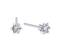 Durán Exquse Boucles d'oreilles Pretty zircon à six griffes Argent, Pequeño, Argent sterling Argent, Zircone