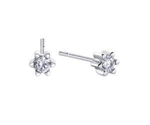 Durán Exquse Boucles d'oreilles Pretty zircon à six griffes Argent, Pequeño, Argent sterling Argent, Zircone