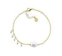 Durán Exquse - Bracelet Coco, perle baroque et cinq perles en cascade, argent doré, Mediano, Argent, Perle