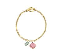 Durán Exquse - Bracelet duo, tourmaline rose et aventurine verte, argent doré, Pequeño, Argent, Aventurine