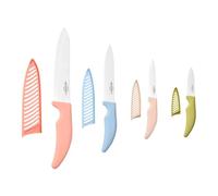 Durandal - Couteaux de cuisine en céramique avec étui, 4 tailles de lames - Découpe, épluche et tranche viandes, légumes, fruits