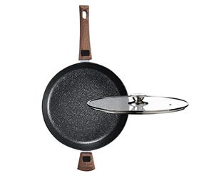 Durandal Légende Poêle à frire avec couvercle et poignée amovible - Poêle de service anti-adhésive - Poêle en aluminium - Poêle à induction (32 cm)