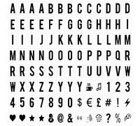 DURANTEY 104 Pièces Lettres pour Light Box A4 DIY Lettres Noires Chiffres et Lettres Lumineuses Décoratives Chiffres et Lettres Symboles Cinématiques pour Lettre pour Décorer Chambre / Cadeau