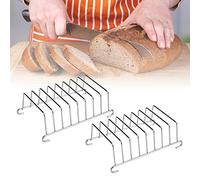 DURANTEY 2PCS Porte-Toast à 8 Fentes Porte-toasts en Acier Inoxydable Porte-toasts Porte-Pain Argenté Accessoires pour Friteuse à Air Cuisine Support de Refroidissement