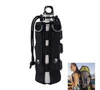 DURANTEY Porte-bidon tactique Militaire MOLLE Porte-bouteille Porte-bouteille étanche Porte-bouteille réglable Ceinture Porte-bouilloire avec cordon pour diverses activités de plein air (Noir)
