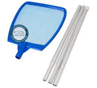 Duraol épuisette à Feuilles avec Tige en Aluminium de 1,35 m I Épuisette de Surface avec Manche télescopique I Adaptée Piscine et pataugeoire I Mailles Fines & Stables