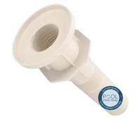 Duraol Traversée de paroi I Blanc I Traversée pour buse de refoulement avec raccord à Coller de 50 mm I Accessoire pour piscines avec Liner I Filetage Externe et Interne 2" pour buse d’entrée