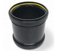 Duraplast UK™ Coupleur droit à double prise noire de 110 mm | Raccord en PVC durable certifié BS pour systèmes de drainage au-dessus et sous le sol | Installation facile et performance sans fuite
