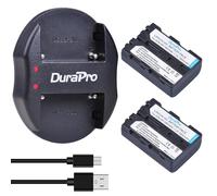 DuraPro 2Pcs NP-FM500H Rechargeable Li-ION Battery + USB Dual Charger for Sony Alpha SLT-A57,A58,A65,A65V,A77,A77V,A99,CLM-V55,DSLR-A100,A200,A300,A350,A450,A500 Cameras