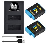 Durapro 2X Batterie + LCD Rapide Double Chargeur USB pour gopro Hero 12 Hero 11 Hero 10 Hero 9 Noir Appareil Photo