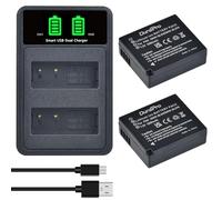 DuraPro DMW-BLE9 DMW-BLG10 Lot de 2 Batteries + Chargeur USB Double LED avec Port de Type C pour Panasonic DMW-BLG10E Lumix DC TZ202 GX9 DC-LX100 II TZ101 TZ91 TZ81 GF6 GX7 GX80 LX100