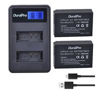DuraPro Lot de 2 batteries LP-E12 LP E12 1800 mAh + double chargeur USB LCD pour appareils photo numériques Canon LP-E12, EOS M, EOS M10, EOS M50, EOS M100, EOS M200, Rebel SL1, PowerShot SX70 HS