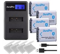 DuraPro Lot de 4 Batterie NP-BX1 NP BX1 + Chargeur Double USB LCD pour Sony NP-BX1 Batterie Sony DSC-RX100 RX100 II DSC-WX500 HX300 WX300 HX400 V WX300 WX350 HDR AS100 V AS200 V AS15 AS30 V AS30