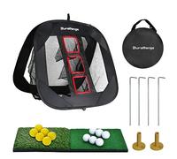 DURARANGE Ensemble de Filet de Golf Pop-up - Kit d'entraînement Pliable avec 2 Tapis de Frappe, 6 balles d'entraînement, 6 balles en Mousse - Cadeau de Golf Ultime et Aides à l'écaillage de Cible,