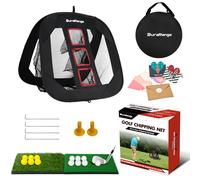 DURARANGE - Filet de Golf Pop-up avec Double Tapis de Frappe, 6 balles de Golf, 6 balles en Mousse et Tees d'entraînement, Aide à l'entraînement au Swing dans Le Jardin | Intérieur | Extérieur