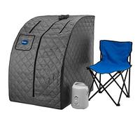 Durasage Spa Sauna à Vapeur Personnel Portable léger pour Perdre du Poids, désintoxication, Relaxation à la Maison, minuterie de 60 Minutes, générateur de Vapeur de 800 Watts, Chaise Incluse - Gris