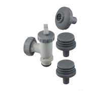 Durashmall 26004E Kit de pièces de rechange pour jet d'air de piscine hors sol avec connecteurs de filtre à valve plongeur, grilles de filtre pour pompes de 1050 à 1900 GPH Installation facile Mise à