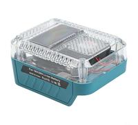 Durashmall Adaptateur chargeur rapide PD3.1 140 W avec affichage numérique pour batterie au lithium Bosch 18 V double port USB C .0 Bleu sarcelle