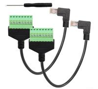Durashmall Adaptateur RJ45 mâle vers 8 broches pour câbles réseau Cat5 Cat5e Cat6 Cat7 sans soudure Connecteur Ethernet coudé compact Vert 30 cm (droite)