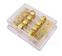 Durashmall AGU Porte-fusibles Bloc de distribution 2 3 ou 4 positions en alliage de zinc Support de montage pour systèmes électriques audio de voiture 60 A 12 V à 48 V avec fusible plaqué or (1 à 4)