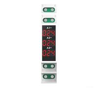 Durashmall Ampèremètre triphasé à affichage numérique, montage sur rail DIN, voltmètre LED compact pour système électrique industriel commercial, 90 x 65 x 18 mm, blanc