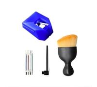 Durashmall AT-VMN95E Stylet de rechange pour tourne-disque Audio-Technica avec pointe elliptique et tige en aluminium avec brosse et fils de connexion Vert