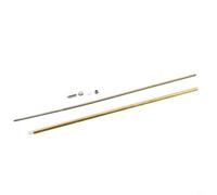 Durashmall Bateau RC 4 mm arbre flexible 350 mm CW Drive Dog Kit avec écrou d'hélice, tube en cuivre, tête de balle en acier inoxydable pour télécommande modèle de bateau (350 mm-CCW)