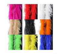 Durashmall Boa châle en plumes d'autruche pour robe, chemise, décoration, travaux manuels, bordure douce et moelleuse rouge, rose, bleu, jaune, vert, orange, blanc, noir, camel (rouge)