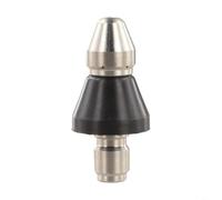 Durashmall Buse de jet d'égout en acier inoxydable 5000 PSI haute pression accessoire avec 0 degré avant et six jets arrière de 30 degrés pour le nettoyage des canalisations à connexion rapide de 96,5