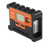 Durashmall Contrôleur de charge de batterie solaire 20 A pour panneau solaire PWM avec écran LCD HD et ports de sortie USB