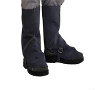 Durashmall Couvre-bottes de soudage en cuir de vache épais résistant à la chaleur avec sangles de sécurité pour soudure, coupe, traitement du métal et protection de forge, blanc grisâtre (bleu foncé)