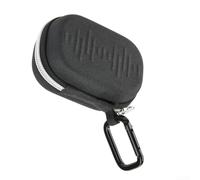 Durashmall Étui rigide pour écouteurs sans fil résistant aux chocs et à l'eau EVA Pochette de rangement de voyage avec crochet en métal pour câbles et accessoires Noir 10 x 6,6 x 4,6 cm