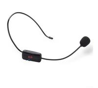 Durashmall FM Casque microphone sans fil avec affichage numérique et autonomie de 10 heures pour haut-parleur, enseignement, guide touristique, vente, réunions, noir