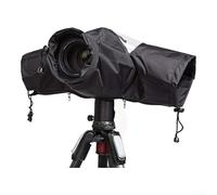 Durashmall Housse de pluie professionnelle imperméable à l'eau et à la poussière en tissu Oxford doux avec fenêtre transparente et manchons réglables pour appareils photo reflex numériques, jumelles