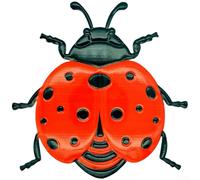 Durashmall Iron Creepy Crawly Lot de 3 décorations murales d'extérieur à suspendre en métal 3D pour clôture, patio, cour, intérieur rustique en fer forgé artisanal 1 (Ladybug)