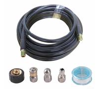 Durashmall Kit de jet d'égout haute pression de 15 m avec buse rotative pour nettoyage des canalisations pour nettoyeur haute pression Tuyau en PVC Équipement de jardin extérieur