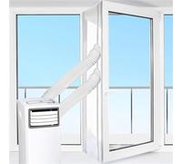 Durashmall Kit de joint de vidange de porte de climatisation mobile, double tuyau en tissu avec fermeture éclair, joint de fenêtre, installation facile pour climatisation mobile pour balcon et