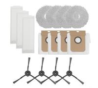 Durashmall Kit de pièces de rechange pour Congas 13090 Spin Revol Home & Wash 15 pièces comprenant 3 filtres, 4 chiffons, 4 sacs à poussière, 4 brosses latérales, accessoires pour aspirateur