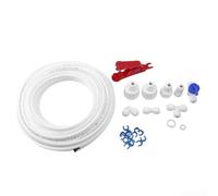 Durashmall Kit de raccords de tuyau d'eau flexible de 35,6 cm avec tuyau à connexion rapide et valve pour connecter le système de filtre à eau à osmose inverse et le couvercle de machine à glaçons