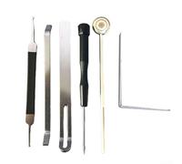 Durashmall Kit d'outils de réparation de saxophone professionnel portable en acier inoxydable - Kit d'entretien pour flûte, clarinette, hautbois - Outils de réglage et de nivellement - 6 pièces - Noir
